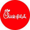 Chick-fil-A logo (brand name in red text with chicken image as part of the C).